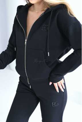 BR686 Bluza Damska BRANDENBURG Classic na Zamek Czarna