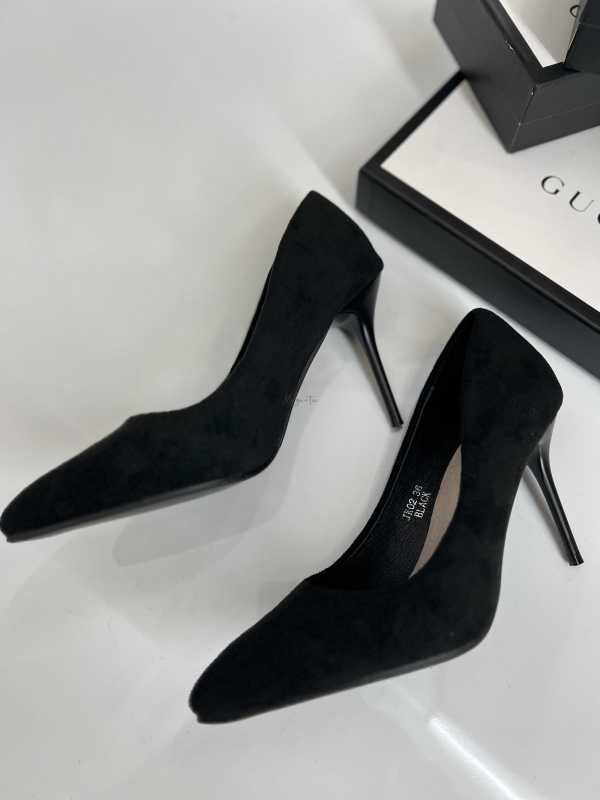 B033 Czarne Klasyczne Czółenka na Szpilce