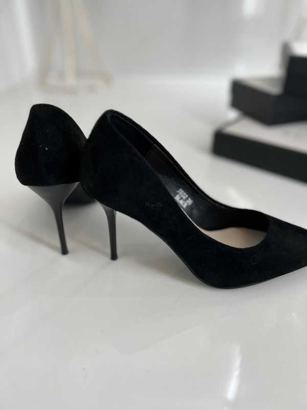 B033 Czarne Klasyczne Czółenka na Szpilce