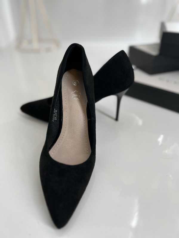 B033 Czarne Klasyczne Czółenka na Szpilce