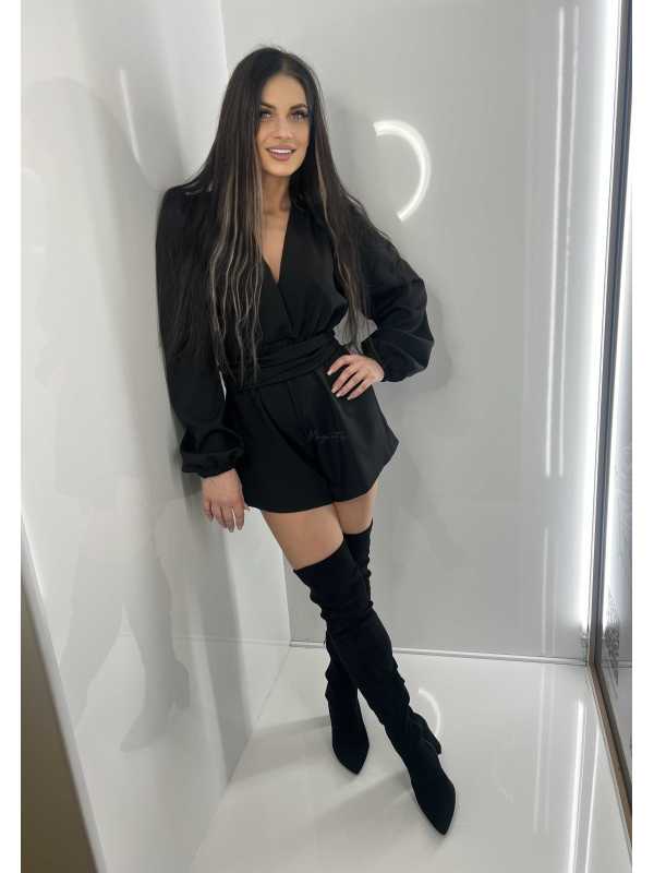 LM063 Elegancki Kombinezon Wiązany La Milla Czarny