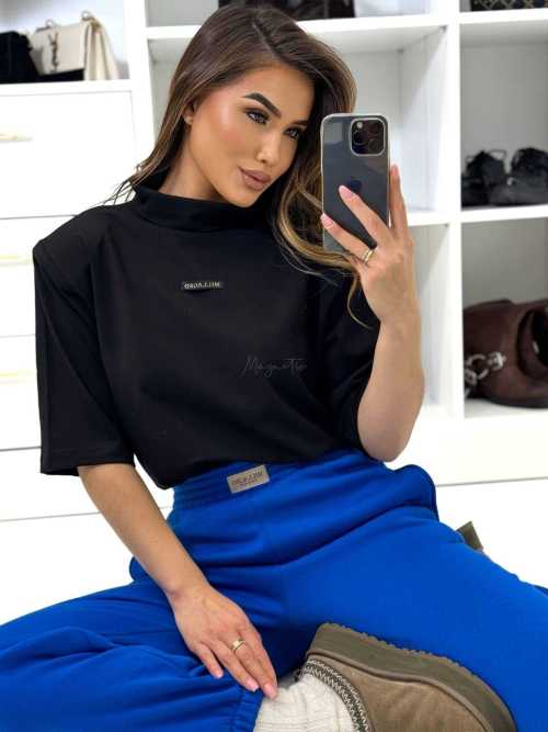 ML031 T-shirt z Półgolfem Millagro z poduszkami Czarny