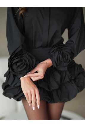 LV093 Elegancka Koszula La Vestino Rosa Czarna