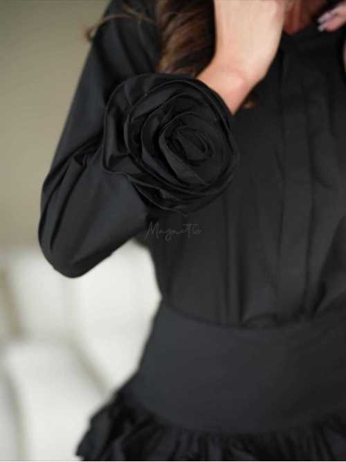 LV093 Elegancka Koszula La Vestino Rosa Czarna