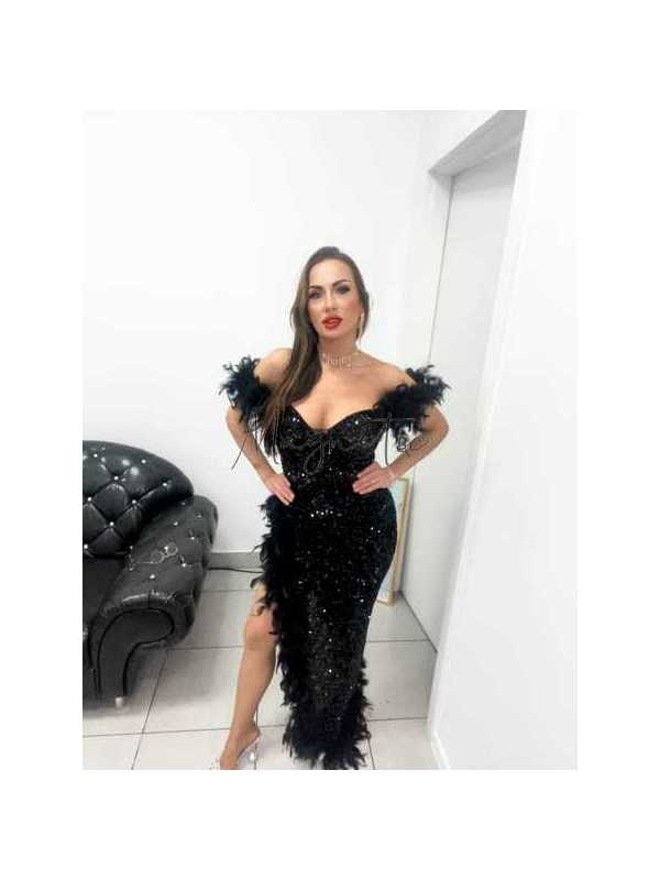 AD113 Sukienka Maxi Million Dollar Czarna