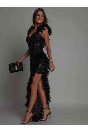 AD113 Sukienka Maxi Million Dollar Czarna