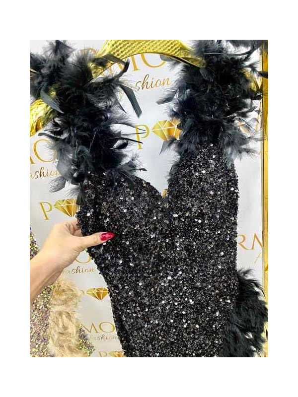 AD113 Sukienka Maxi Million Dollar Czarna