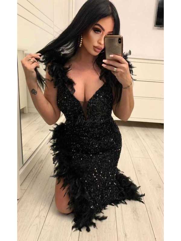 AD113 Sukienka Maxi Million Dollar Czarna