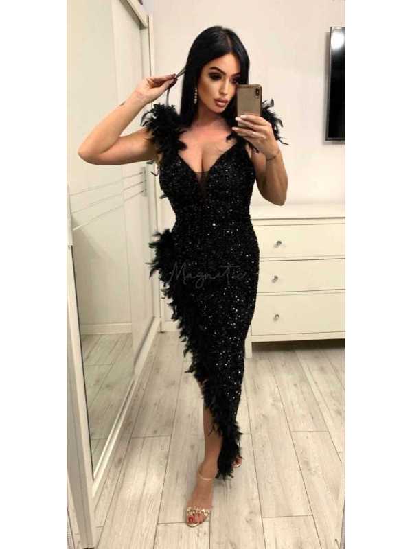 AD113 Sukienka Maxi Million Dollar Czarna