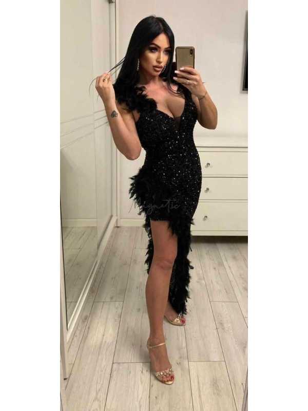 AD113 Sukienka Maxi Million Dollar Złota