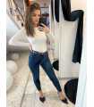 NB698 Spodnie Granatowe Skinny Jeansy Push Up + Pasek