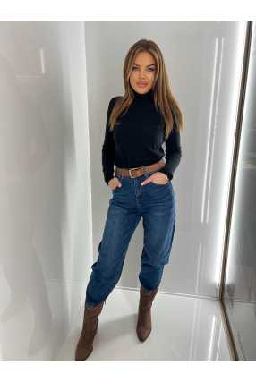 NB838 Spodnie Jeansy Granatowe Balloon + Pasek