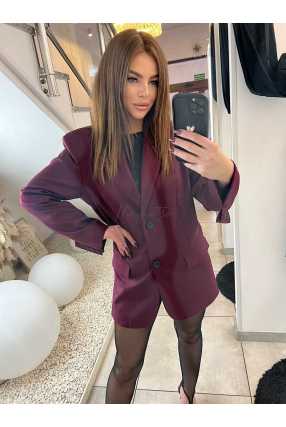 ML978 Marynarka Taliowana Klasyczna Bordowa