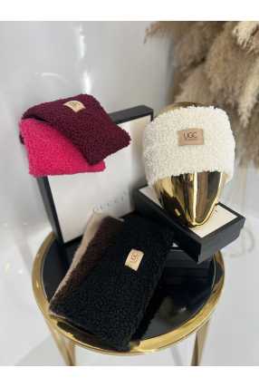 T046 Opaska na głowę Bucla Teddy Biała