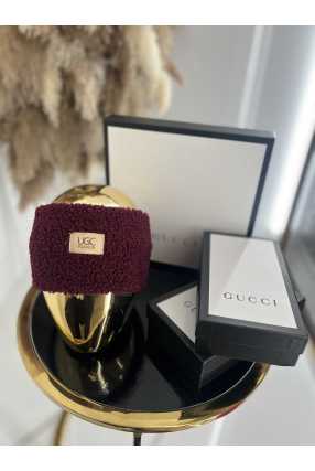 T046 Opaska na głowę Bucla Teddy Bordowa