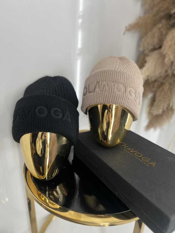 OLV870 Czapka Ciepła Beżowa Ola Voga