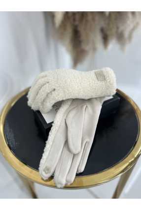 NB036 Rękawiczki Zimowe UGC Bucla/Teddy Ecru