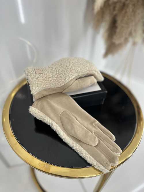 NB036 Rękawiczki Zimowe UGC Bucla/Teddy Jasny Beż