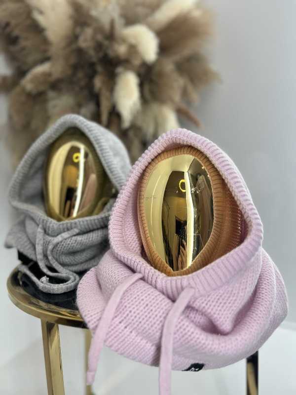 LM950 Balaclava La Milla z dzianiny 2w1, komin z kapturem Jasny Róż