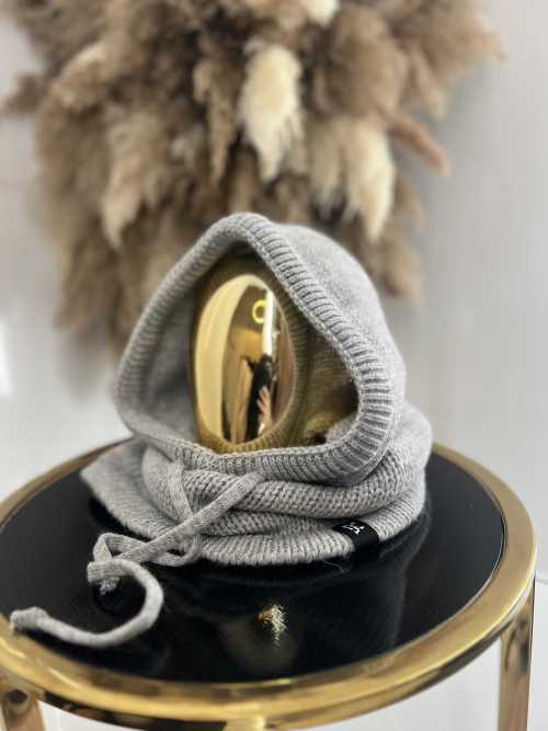 LM950 Balaclava La Milla z dzianiny 2w1, komin z kapturem Szary