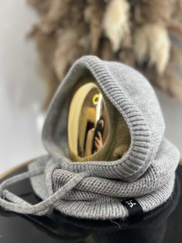 LM950 Balaclava La Milla z dzianiny 2w1, komin z kapturem Szary