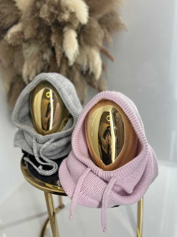 LM950 Balaclava La Milla z dzianiny 2w1, komin z kapturem Szary