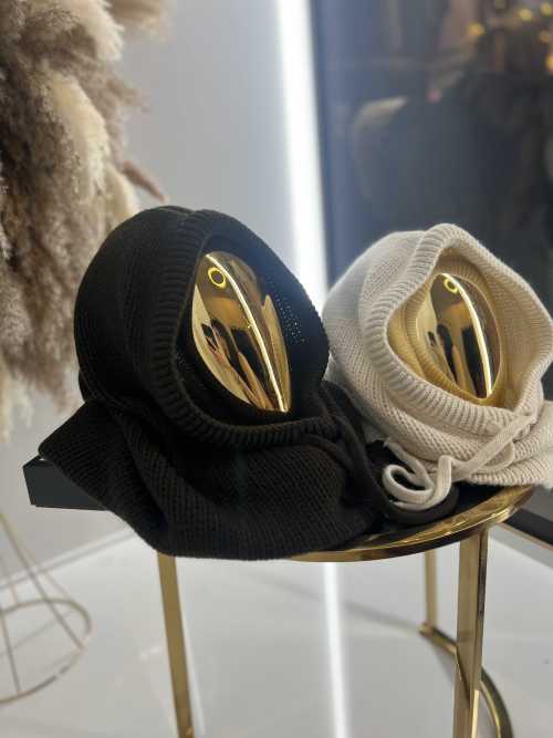 LM950 Balaclava La Milla z dzianiny 2w1, komin z kapturem Jasny Beż