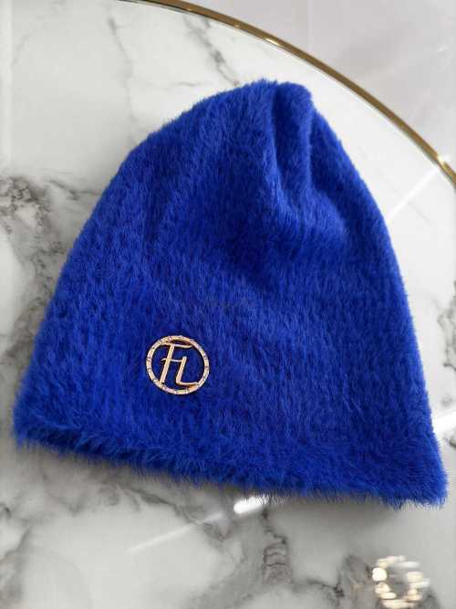 C405 Czapka Damska Alpaka Milo Niebieska