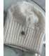 C175 Czapka Zimowa Damska Biała Warkocz