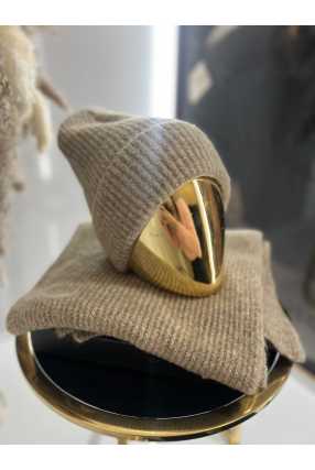 C041 Komplet Czapka + Szalik Akryl Moher Beżowy