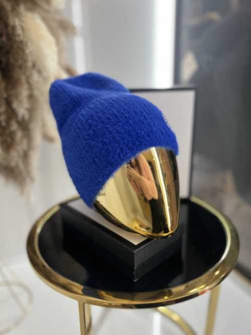 C405 Czapka Damska Alpaka Milo Niebieska