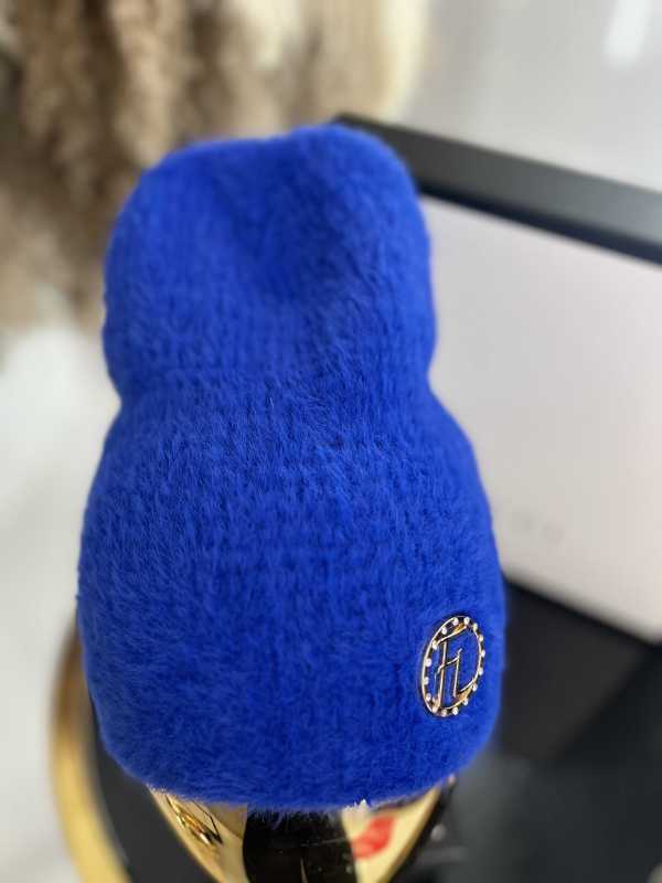 C405 Czapka Damska Alpaka Milo Niebieska