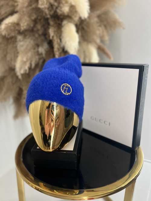 C405 Czapka Damska Alpaka Milo Niebieska