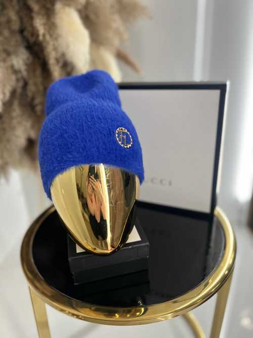 C405 Czapka Damska Alpaka Milo Niebieska