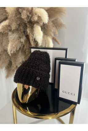 C405 Czapka Damska Zimowa Bukla Czekolada