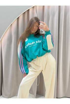 MM130 Komplet Dresowy Mia Maison Pastel Turkusowo-Waniliowy