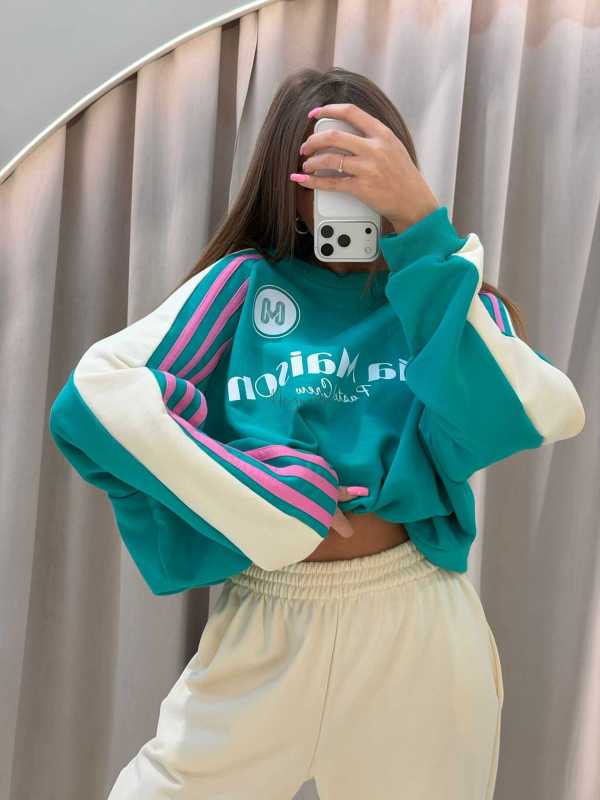 MM130 Komplet Dresowy Mia Maison Pastel Turkusowo-Waniliowy