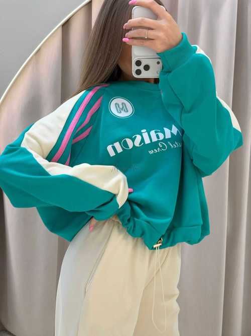 MM130 Komplet Dresowy Mia Maison Pastel Turkusowo-Waniliowy