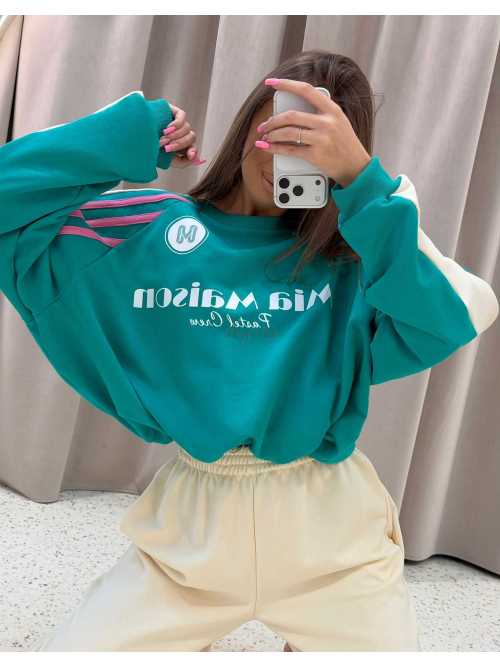 MM130 Komplet Dresowy Mia Maison Pastel Turkusowo-Waniliowy