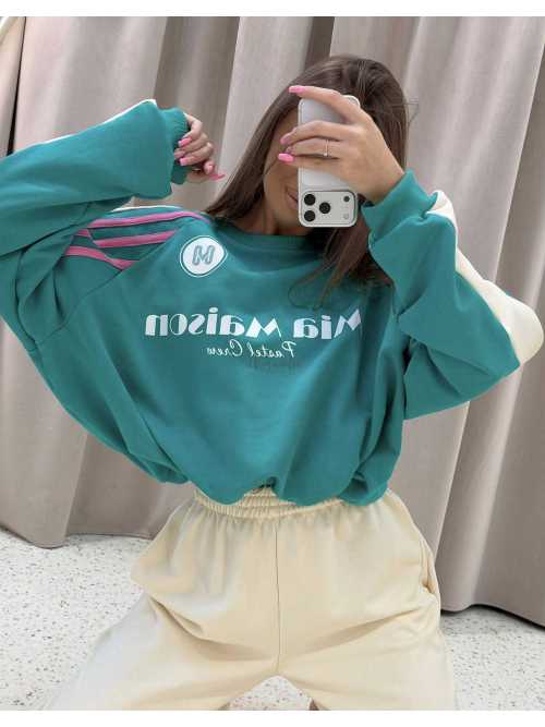 MM130 Komplet Dresowy Mia Maison Pastel Turkusowo-Waniliowy