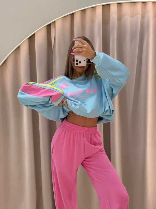 MM130 Komplet Dresowy Mia Maison Pastel Różowo-Niebieski