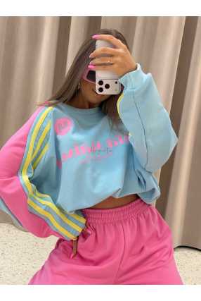 MM130 Komplet Dresowy Mia Maison Pastel Różowo-Niebieski