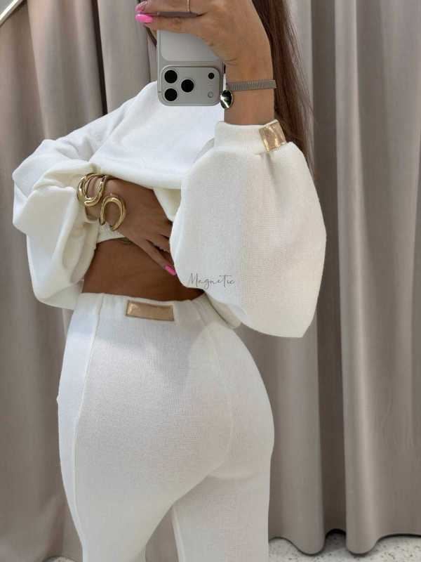 MM135 Komplet Mia Maison z Dzianiny Tabbo Śmietana