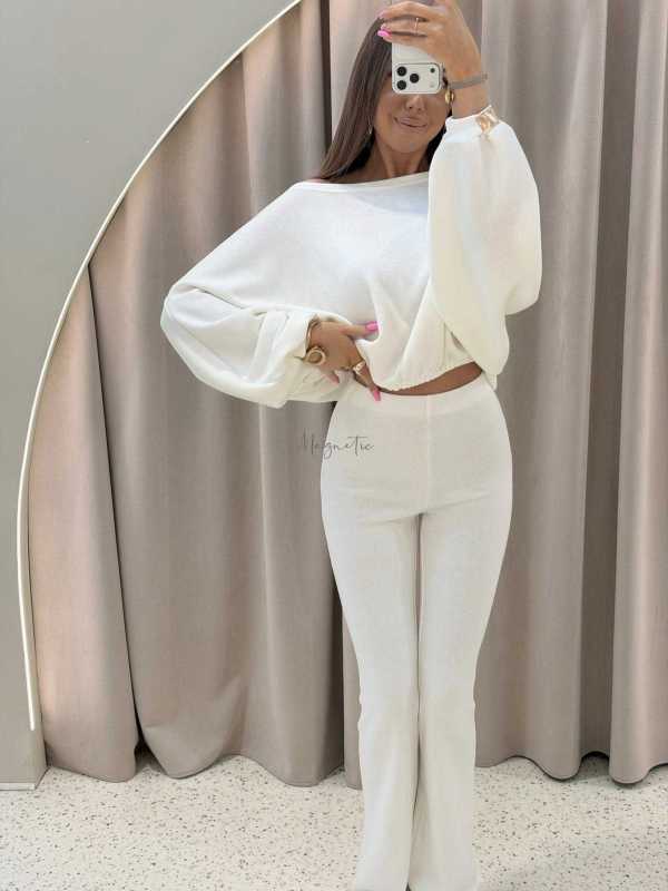 MM135 Komplet Mia Maison z Dzianiny Tabbo Śmietana