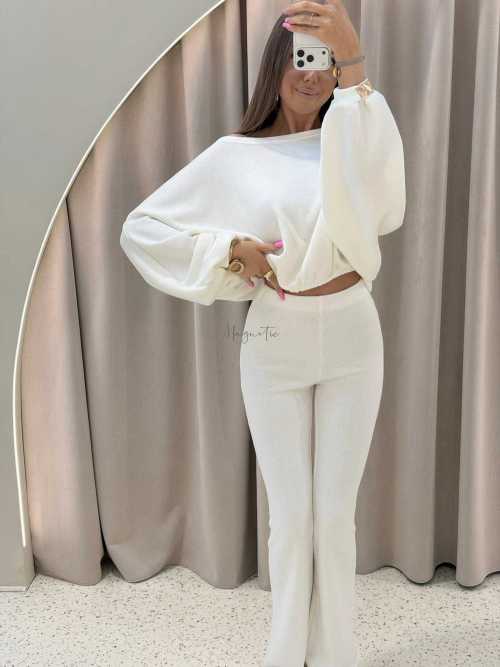 MM135 Komplet Mia Maison z Dzianiny Tabbo Śmietana