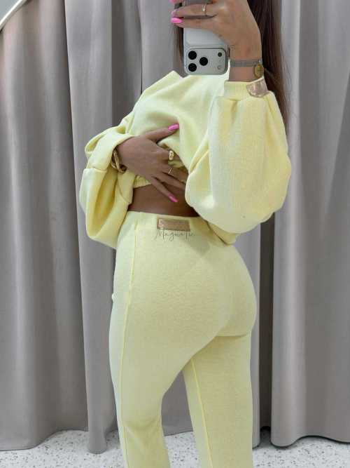 MM135 Komplet Mia Maison z Dzianiny Tabbo Cytryna