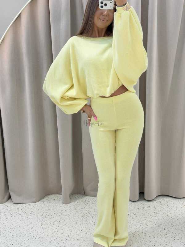 MM135 Komplet Mia Maison z Dzianiny Tabbo Cytryna