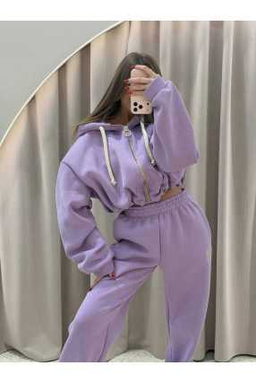 MM858 Komplet Dresowy Airport Mia Maison z Opaską 3w1 Fioletowy