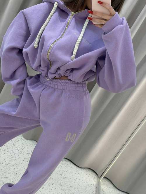 MM858 Komplet Dresowy Airport Mia Maison z Opaską 3w1 Fioletowy