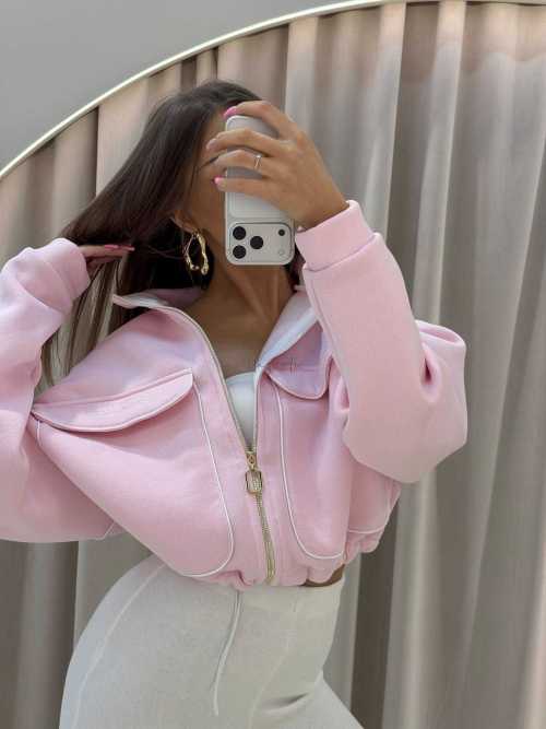 MM132 Bluza Damska Dresowa Mirissa od Mia Maison Różowa